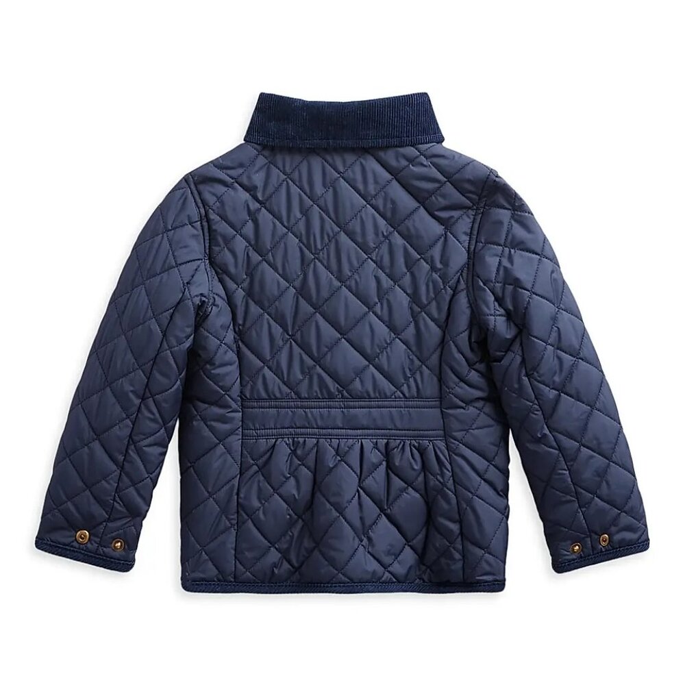 Polo Ralph Lauren Girls Quilted Hooded Jacket – Navy Blue, Size 6 - Picture 3 of 7